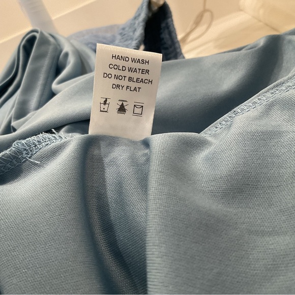 🔴BLUE DOTTED TULLE SMOCKED MATERNITY🔴 - Picture 7 of 12